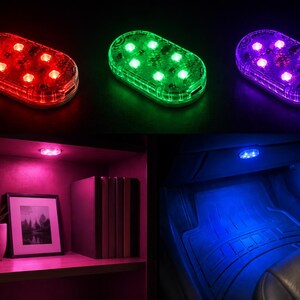 Stick on LED Car Home Ambient Lighting roof ceiling mood lights reading lamp interior lighting home decor