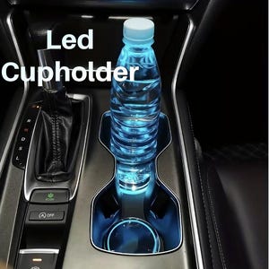 Car LED Coaster   Non Slip Glow In The Dark Mat For Cup Holders   7 Color Interior Lights(2 Pieces - Foto 2