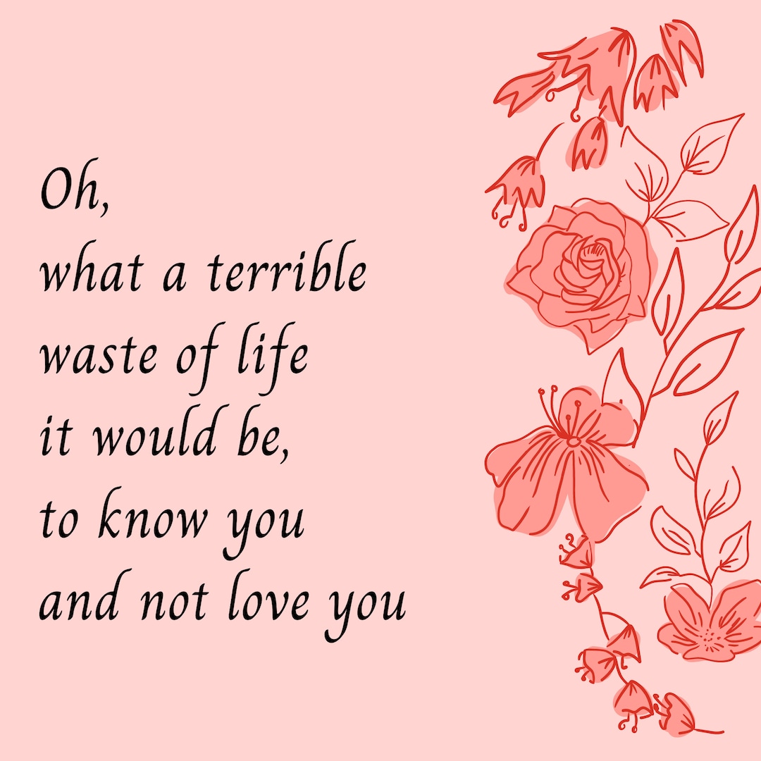 Printable Love Poem Poster Digital Download Romantic Wall - Etsy