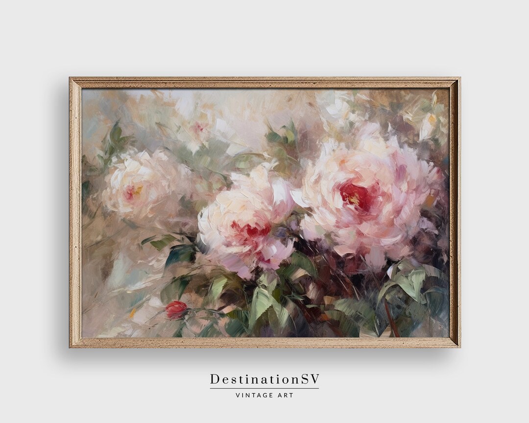 Vintage Rose Painting, Vintage Rose Wall Art Print, Rose PRINTABLE