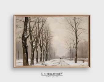 冬の風景雪の絵画 / 自然アートプリント / ダウンロード可能な印刷可能