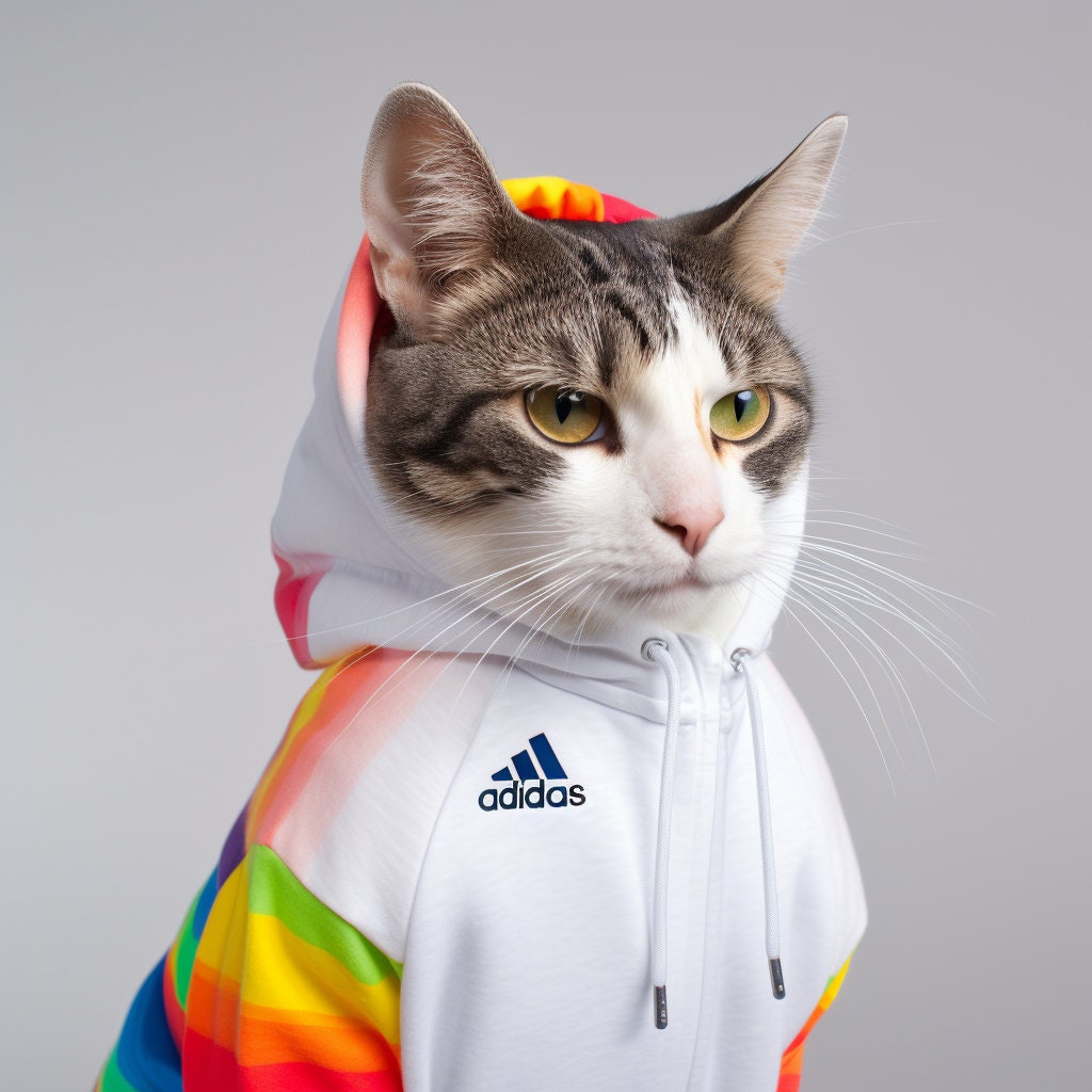 Cat Wearing Adidas -