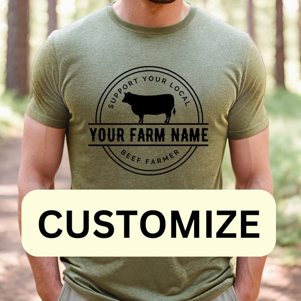 Custom Farm Name Shirt, Personalized Farm Shirt, Custom Beef Farm Shirt, Cattle Farm Shirt, Custom Cattle Tshirt, Unisex shirt