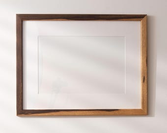 Handmade Limba Wood Picture Frame with mat (18x24)