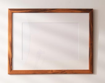 Tiger Wood Picture Frame with Mat, Exotic Hardwood, 18x24