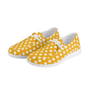 Gold Polka-dot Women's Canvas Loafers