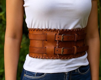 brown waist cincher belt