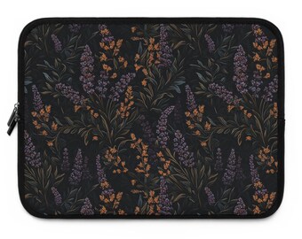 Funda para computadora portátil de lavanda, funda para computadora portátil Plant, funda para computadora portátil botánica, funda para computadora portátil Fairycore, planta, botánicos, funda de 13 pulgadas, lavanda