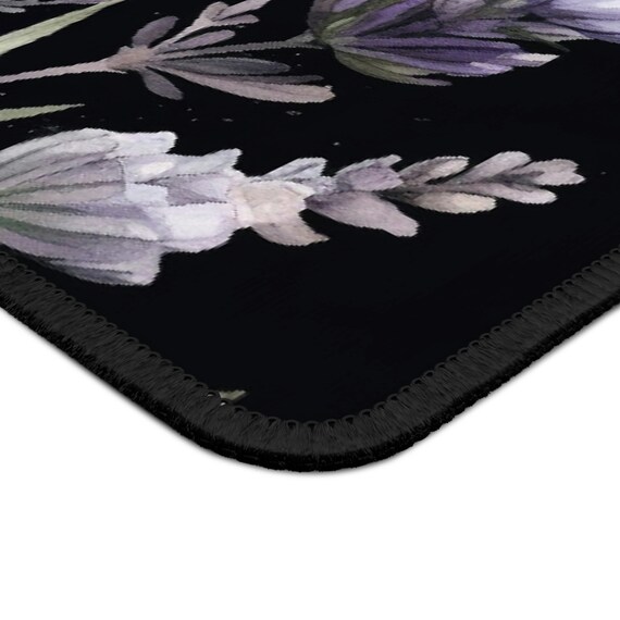 Tappetino per mouse floreale viola, accessori da scrivania colorati per ragazze, regali per lei, grazioso arredamento per ufficio, accessori da scrivania per computer, estetica floreale - Italia