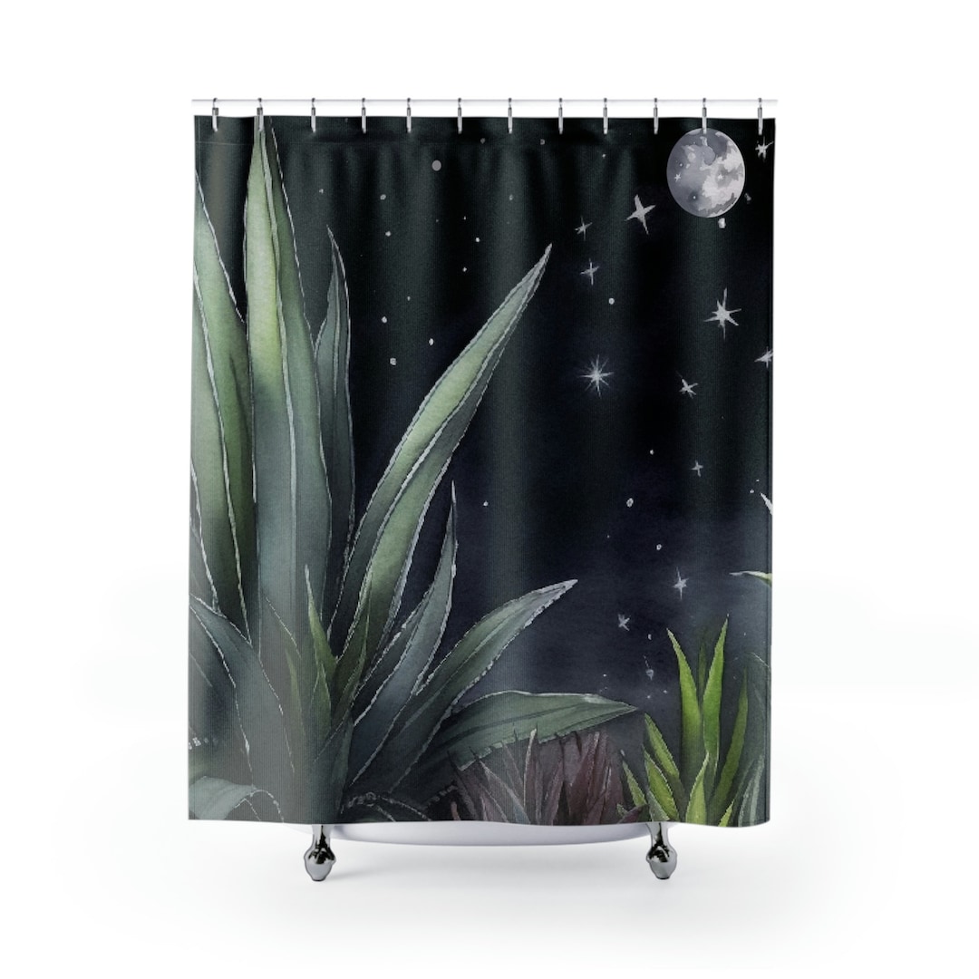 Aloe Shower Curtain Moon Phases and Aloe Shower Curtain Etsy