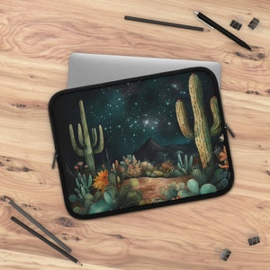 Watercolor Cactus Laptop sleeve , Cactus Laptop sleeve, Botanical laptop sleeve, Fairycore Laptop sleeve, Cactus, Botanicals, 13 inch sleeve