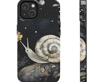 Snail iPhone Case: Moonlit Garden Botanicals, Fairycore Cellphone Cover