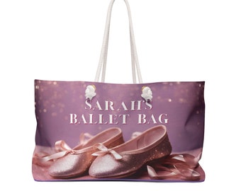 Personalized Ballet Bag for class or the weekend, Ballet bag, dance bag, personalized bag, ballet shoes