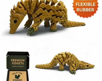 Pangolin Sensory Fidget Toy — HyperFlexi™ Articulated, Realistic Desk Toy | 3D Printed, Quiet