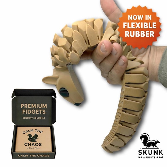 Life-Size Sensory Squirrel Fidget Toy — HyperFlexi™ Realistic Desk Toy, Quiet Stress Relief Gift (Tan)