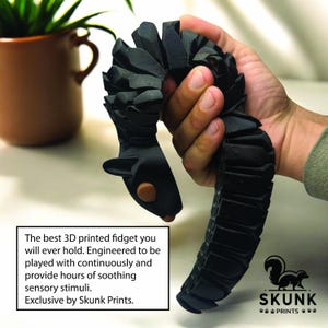 Life-Size Sensory Squirrel Fidget Toy — HyperFlexi™ Realistic Desk Toy, Quiet Stress Relief Gift (Black) bild 6