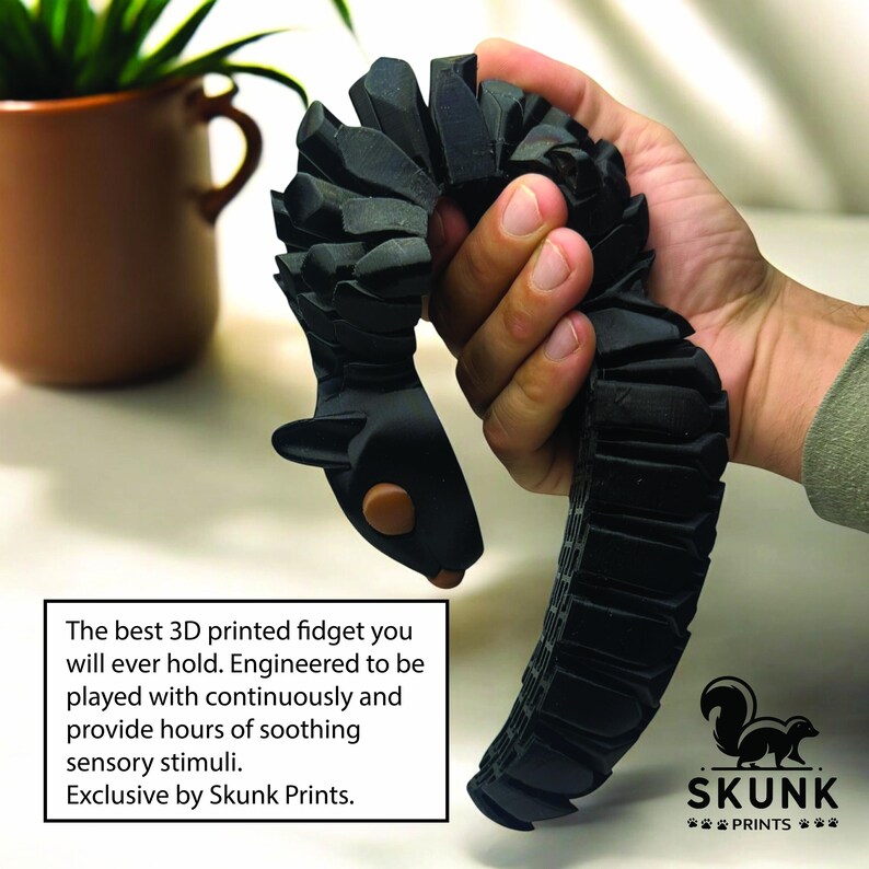 Life-Size Sensory Squirrel Fidget Toy — HyperFlexi™ Realistic Desk Toy, Quiet Stress Relief Gift (Black) bild 6