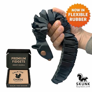 Life-Size Sensory Squirrel Fidget Toy — HyperFlexi™ Realistic Desk Toy, Quiet Stress Relief Gift (Black) bild 1