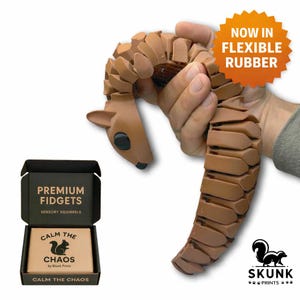 Life-Size Sensory Squirrel Fidget Toy — HyperFlexi™ Realistic Desk Toy, Quiet Stress Relief Gift (Brown)