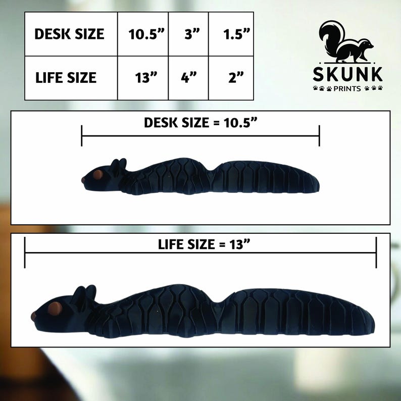 Life-Size Sensory Squirrel Fidget Toy — HyperFlexi™ Realistic Desk Toy, Quiet Stress Relief Gift (Black) bild 10