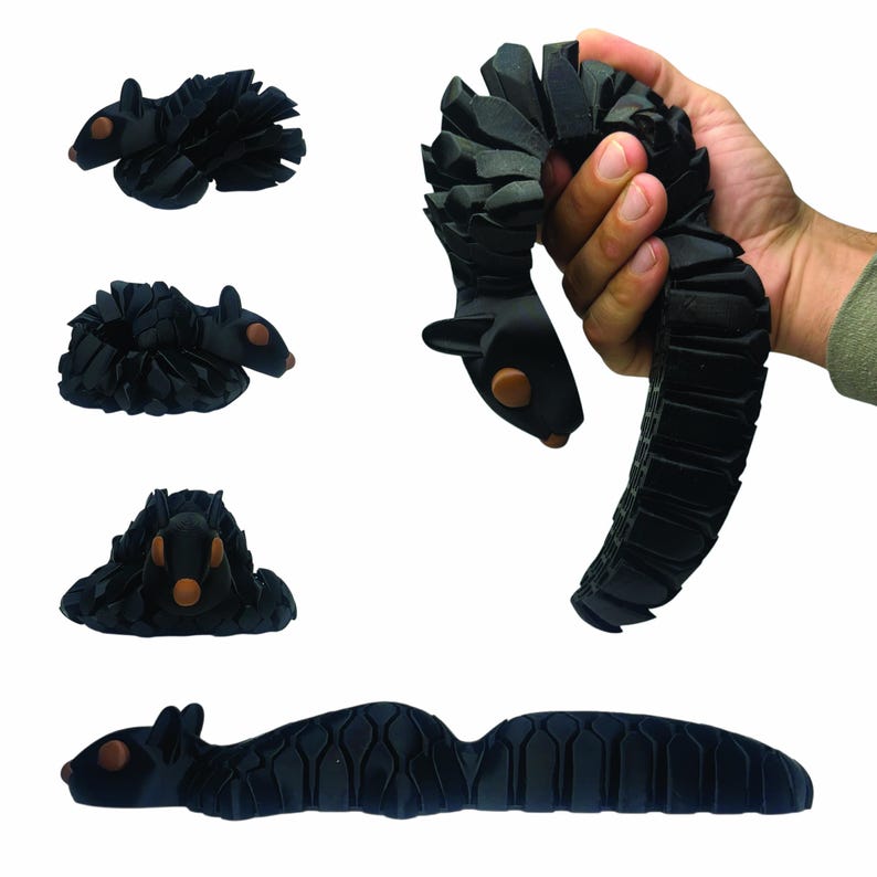 Life-Size Sensory Squirrel Fidget Toy — HyperFlexi™ Realistic Desk Toy, Quiet Stress Relief Gift (Black) bild 4