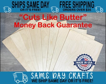 1/8 (3mm) Birch Plywood Sheets 12x20 | Ships Same Business Day | Glowforge Proofgrade | "Cuts Like Butter" Money Back Guarantee