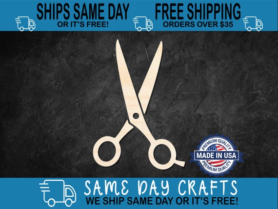 Beauty Scissors - Laser Cut Out Unfinished Wood Craft Shape BTY28 Beauty Scissors - Laser Cut Out Unfinished Wood Craft Shape BTY28