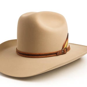 Stetson No. 1 Quality Cowboy Hat – Size 7 1/8 (57cm) – Ivory Fur Felt – Vintage Fedora – Peters Bros Fort Worth