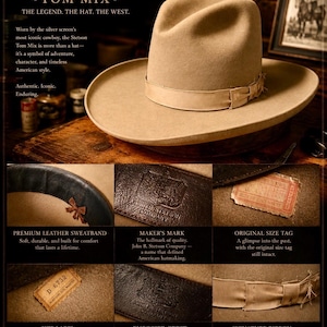 Vintage Stetson Cowboy Hat 7 - Etsy