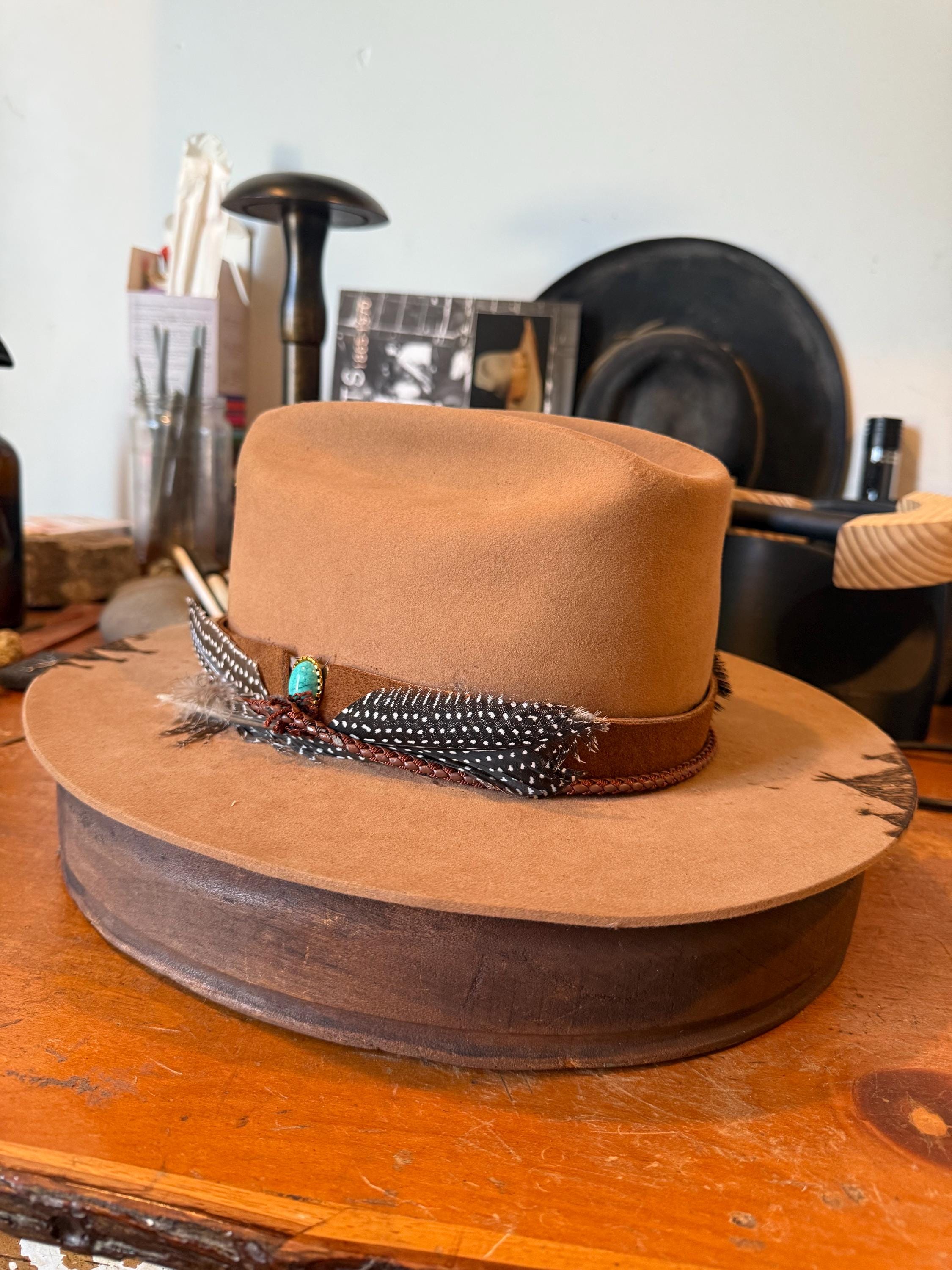 1960's Stetson Open Road 4x Beaver - Fawn Color, Leather Band (7 1