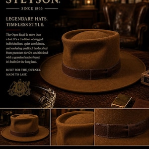 帽子 STETSON CustomV open crown hat 60cm Stetson Open Crown - Etsy