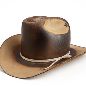 Vintage Stetson 4X Beaver Fur Felt Western Hat - Size 7 1/4 - &quot; distressed custom.