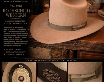 Vintage 1940's Stetson Num 1 Qaulity Cowboy Hat, Ivory Fur Felt