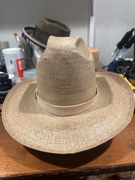 Vintage Stetson Roadrunner Straw Hat With. Original Box 7 3