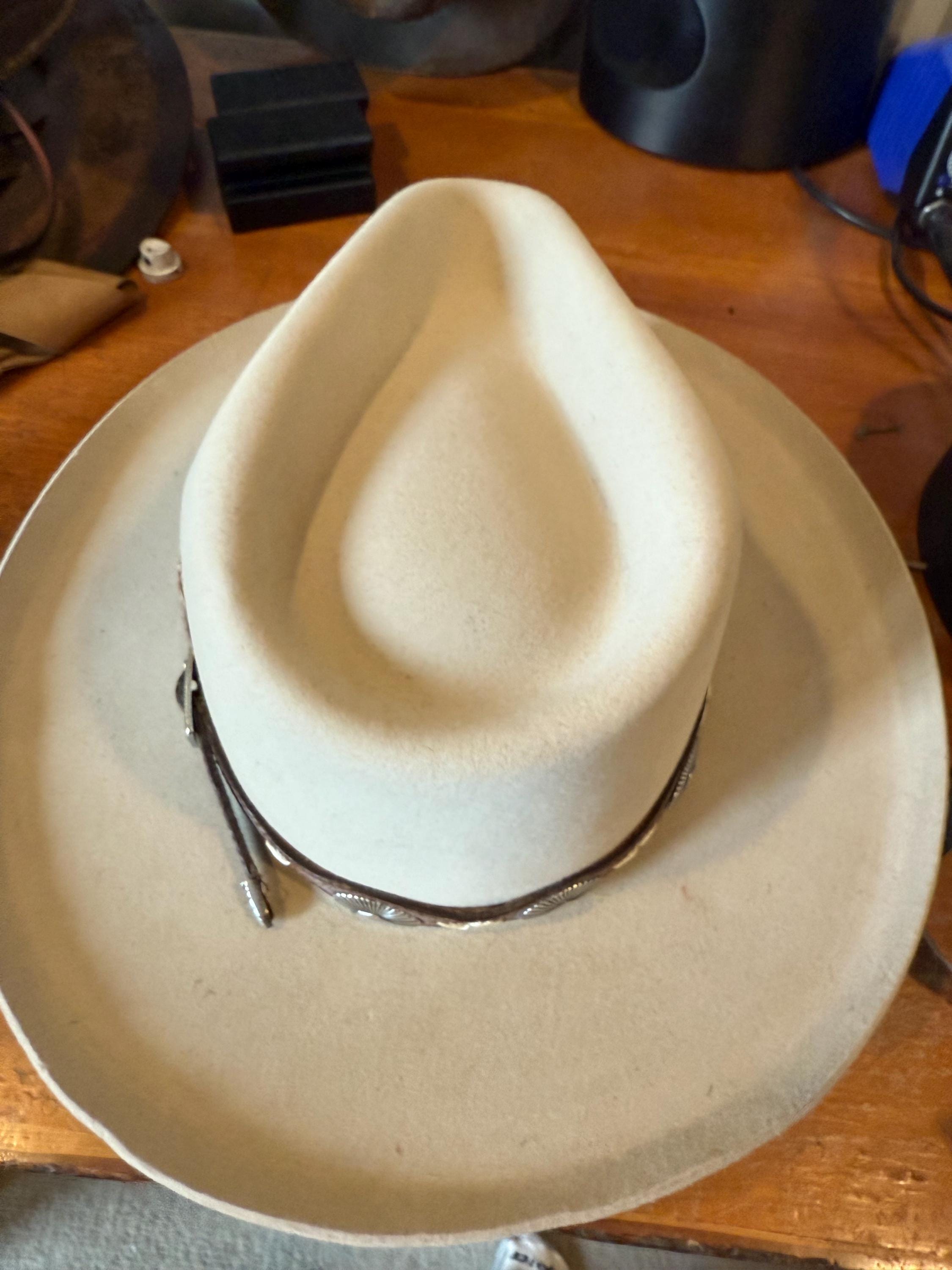 帽子 40s Vintage Stetson No.1 Quality 60cm Vintage 1940's Stetson Num 1 Qaulity Cowboy Hat, Ivory Fur Felt