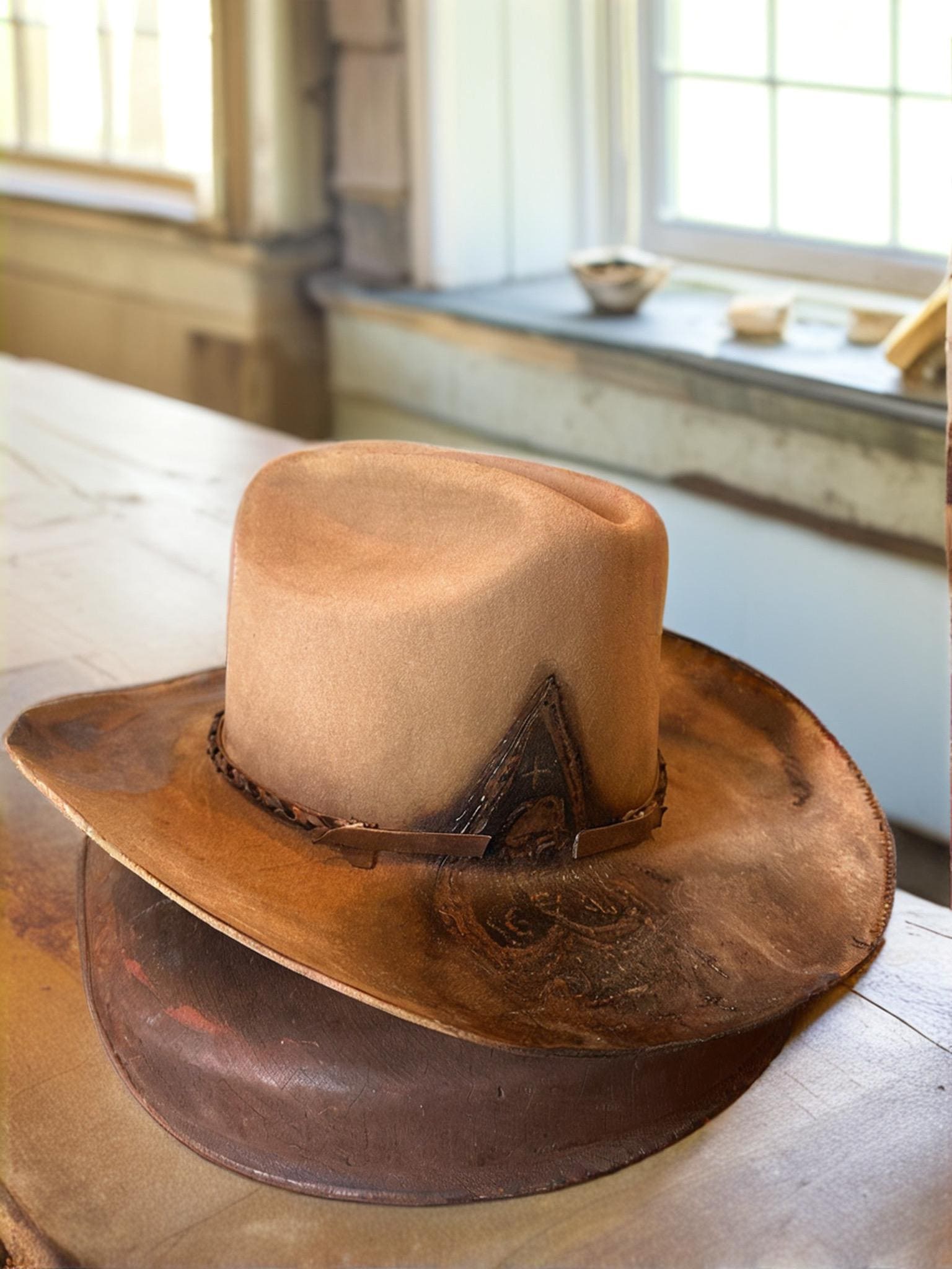 帽子 STETSON CustomV open crown hat 60cm Smith - Stetson Fur Felt Open Crown Western Hat