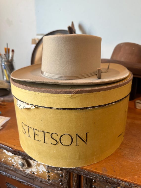 1945 Vintage Stetson Junior Cowboy Hat – Size 6 7/8 – Flat