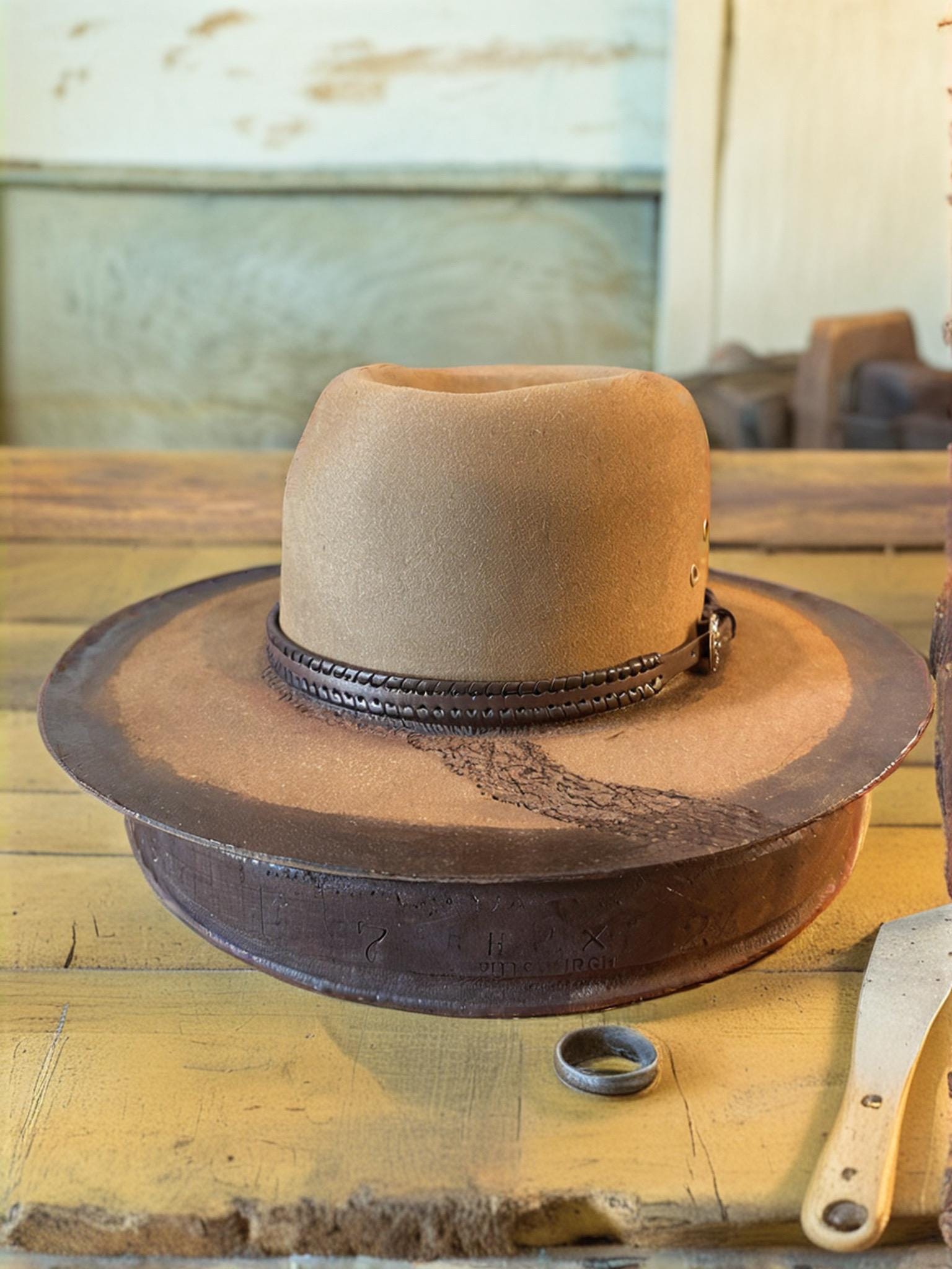 【保障できる】 Rare Vintage Stetson Nutria Quality Cowboy Hat - 1940s 帽子