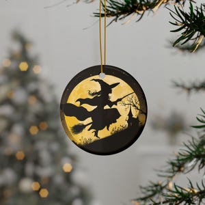 Halloween Witch, Haunted House Halloween, Gift for Halloween, Spooky Witchy, Halloween Tree Ornament, Double Sided
