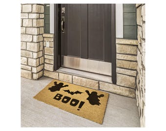 Boo Halloween Door Mat, Halloween Welcome Mat, Fall Doormat, Ghost Doormat,  Halloween Porch Decor,  Spooky Doormat, Housewarming Gift
