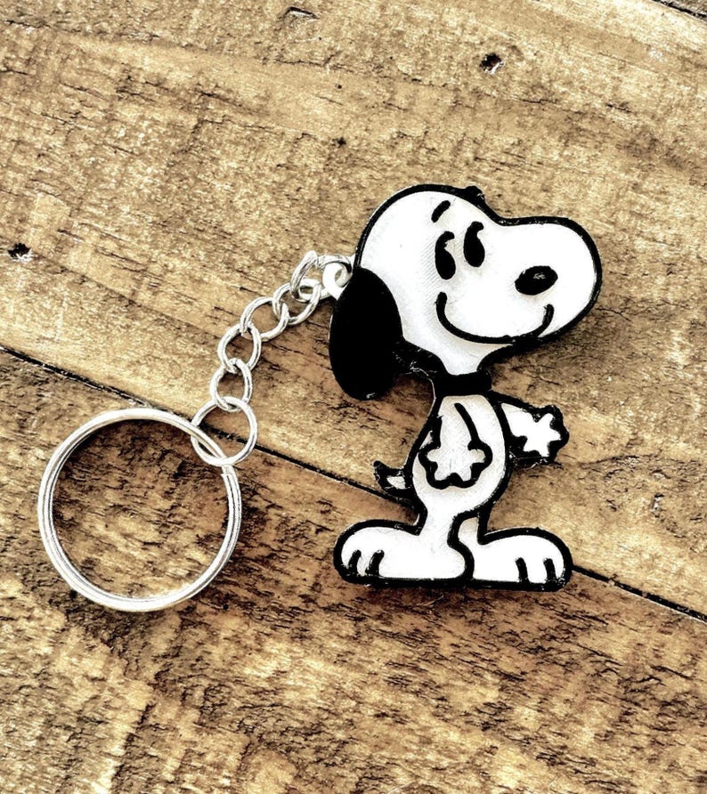 Snoopy Keyless Script 3D Printed Snoopy Keychain - Etsy