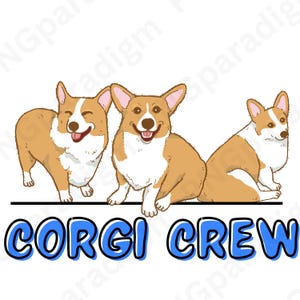 Corgi Crew SVG PNG | Corgi Dog Design | Funny Corgi Clipart | Dog Lover Digital Download | Corgi Lover Gift