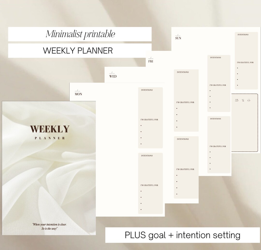 Minimalist Weekly Planner Printable - Etsy