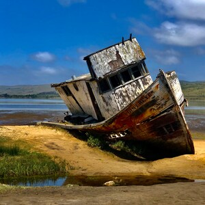 Point Reyes Fishing boat run aground - Photo, Art