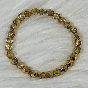 Handmade Gold Czech Glass Fire And Polish Beaded Bracelet, Bracelets For Women, Bracelets For Girls, Handmade Jewelry, Handmade Gifts, Gifts