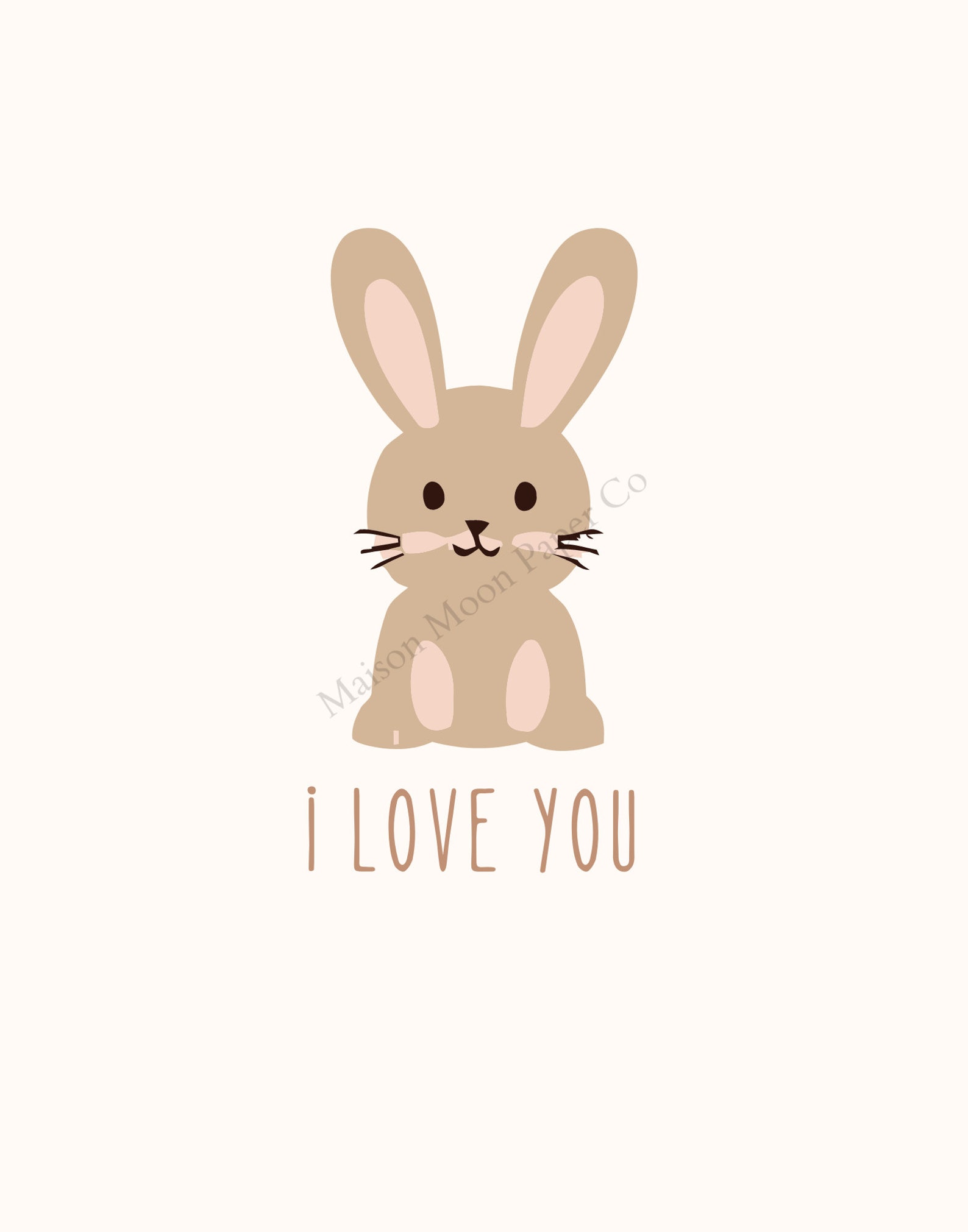 We Love You Rabbit Bunny Rabbit I Love You Nursery Wall Art Animal Printable (5x7, 8x10 ...
