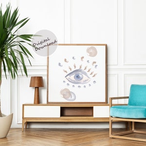 Eye Wall Print,Line Drawing Eye Art Print,Minimalist Wall Art,Minimalist Colorful Eye Wall Art,Printable Wall Art,Boho Eye Poster
