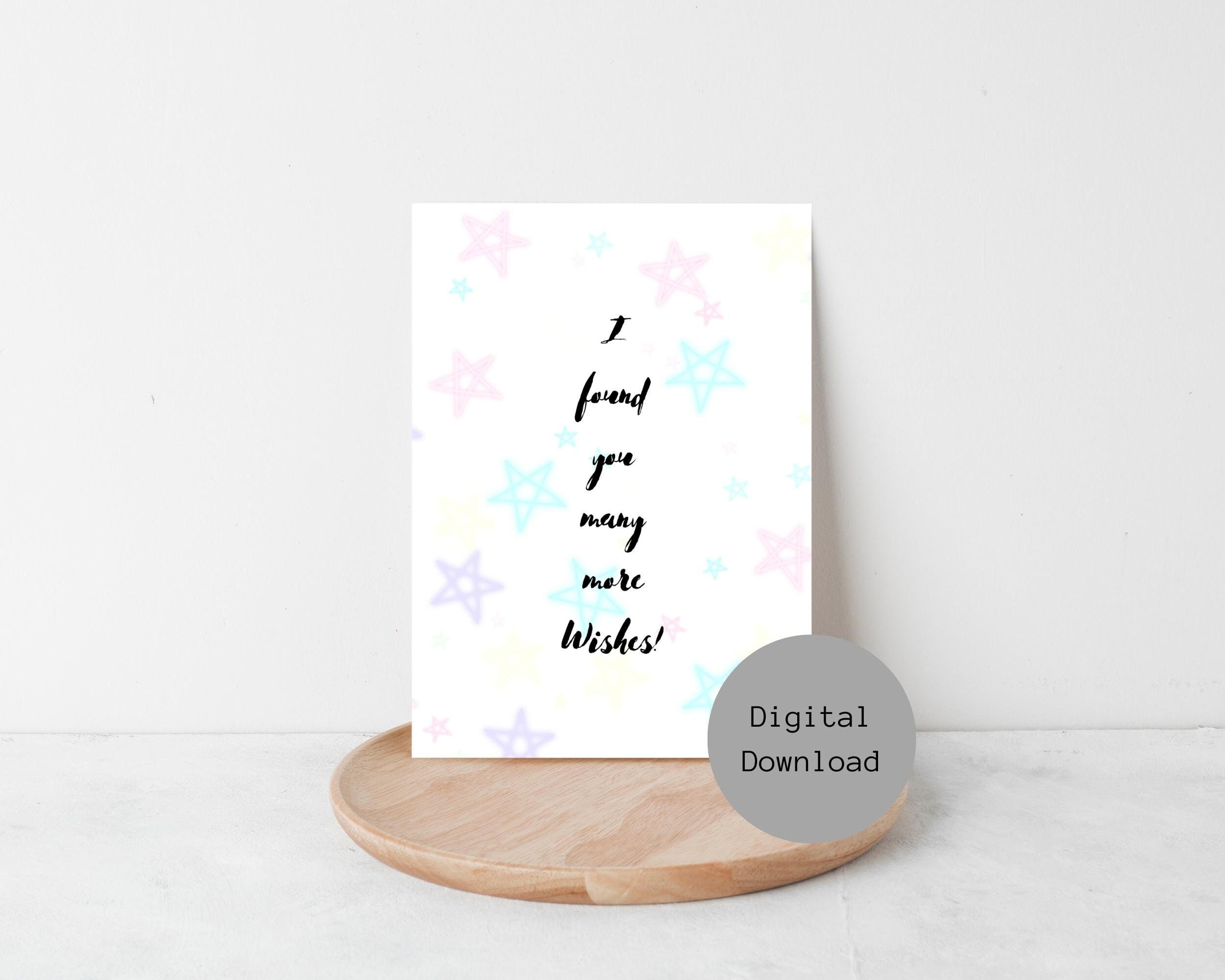 Printable Star Birthday Card, Printable Birthday Card, Digital Birthday ...