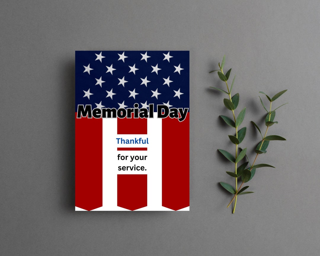 Printable Memorial Day Card Digital Download Memorial Day - Etsy