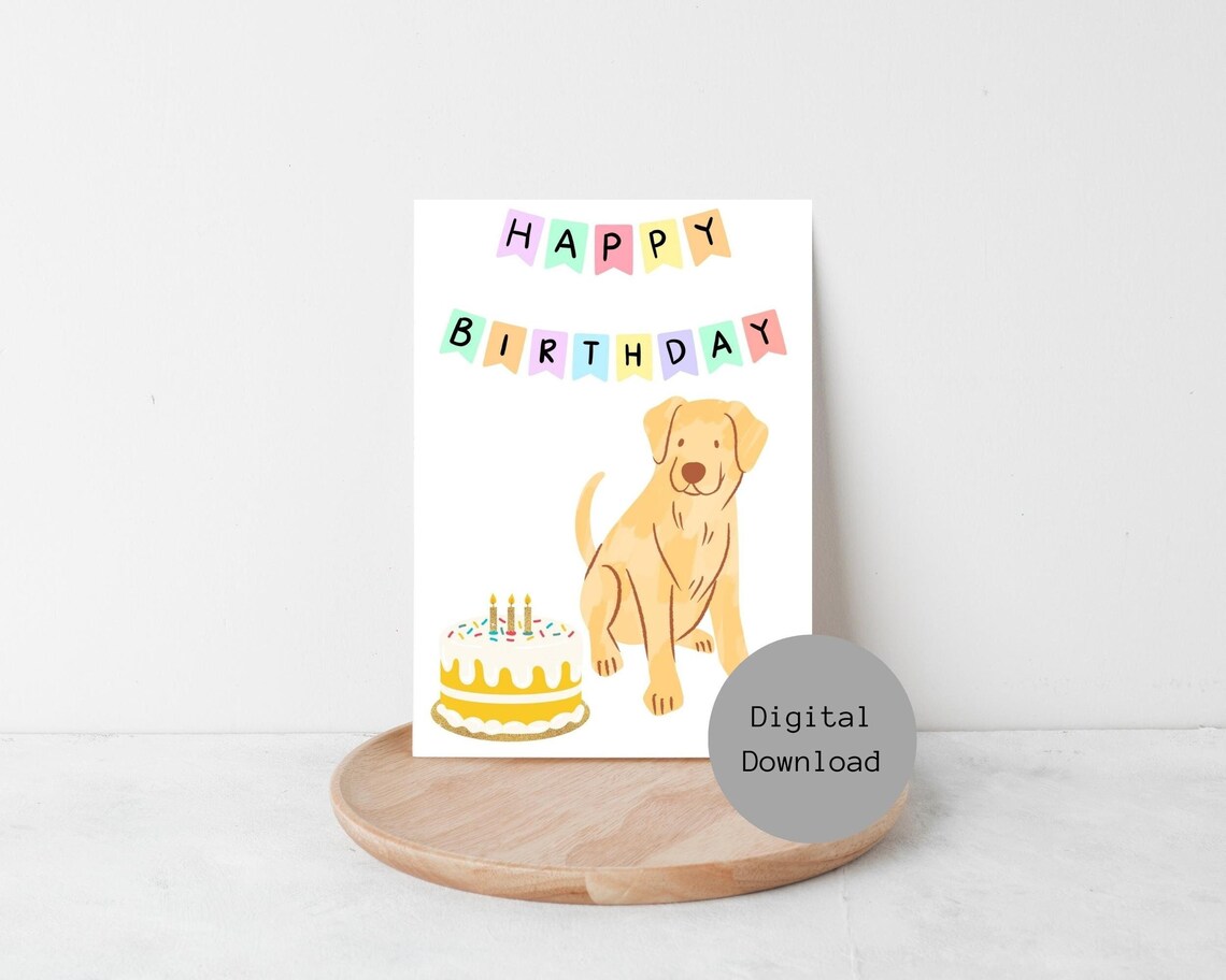 Printable Dog Birthday Card, Printable Birthday Card Funny, Digital ...